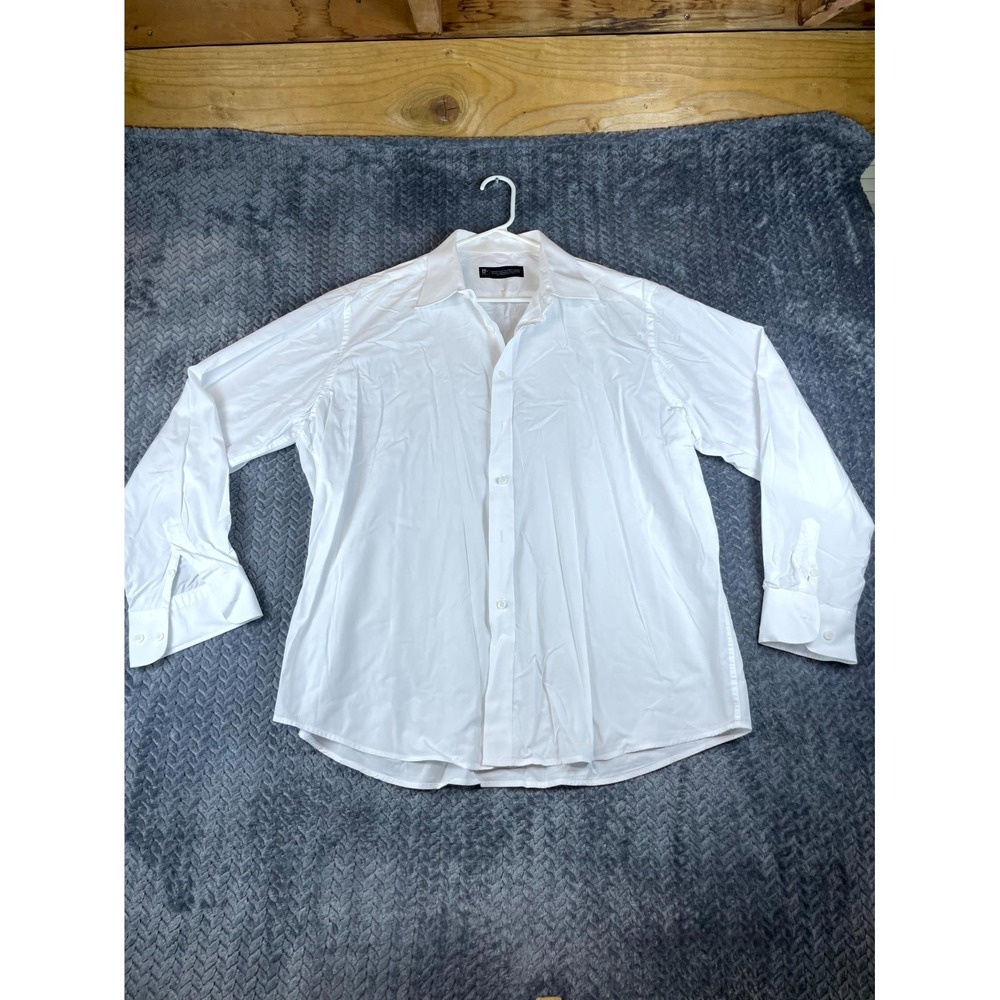 Combatant Gentlemen Dress Shirt Mens 17.5 White Athletic Fit Business Office